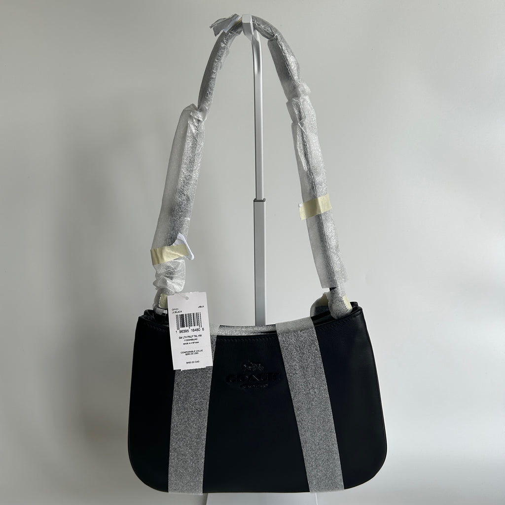Coach Penelope CP101 Black Leather Shoulder Bag New