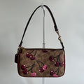 Coach Nolita 19 Cherry Print Tan Signature Canvas Leather Shoulder Bag Excellent