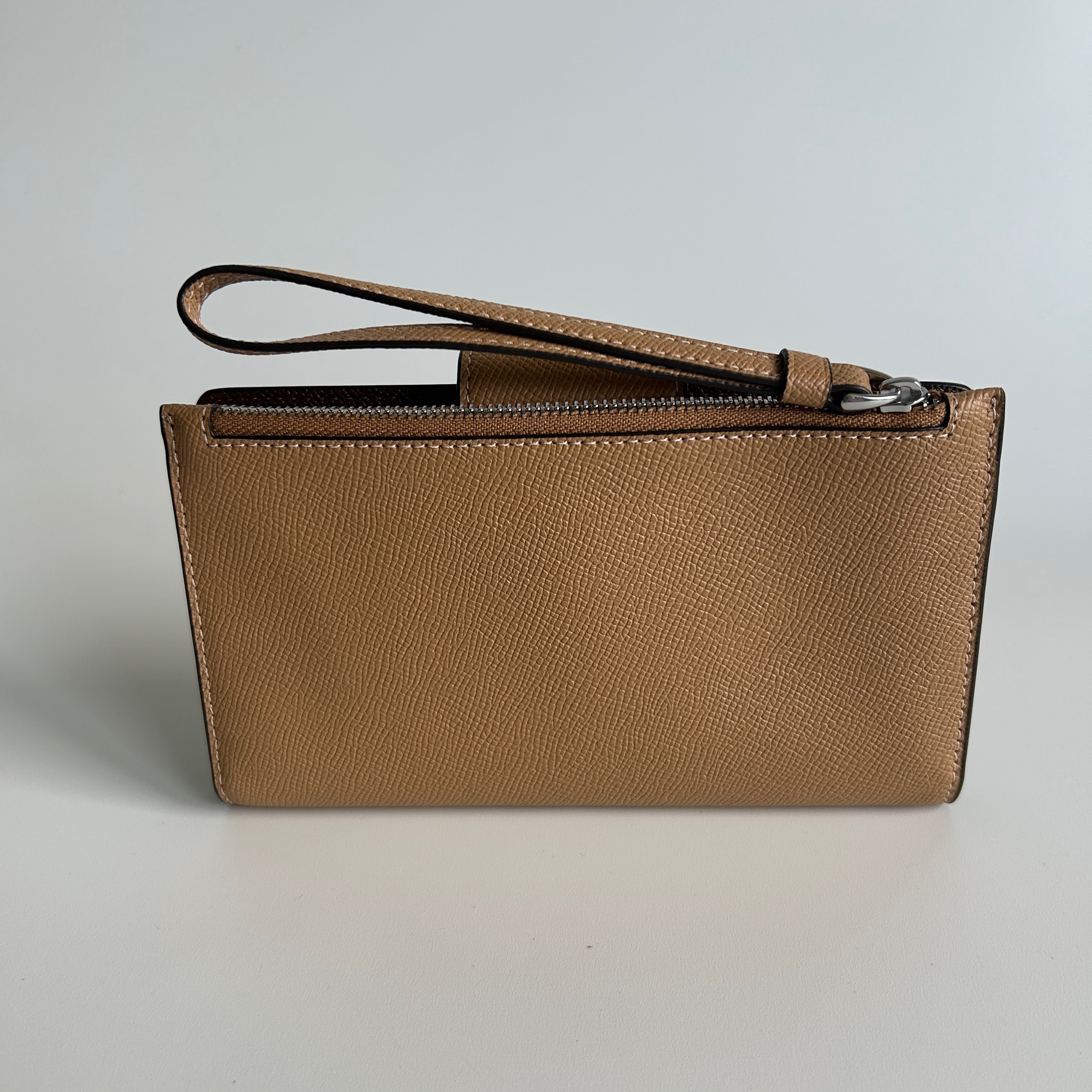 Coach Tech Phone Wallet Saddle Tan Crossgrain Leather C0183 Good