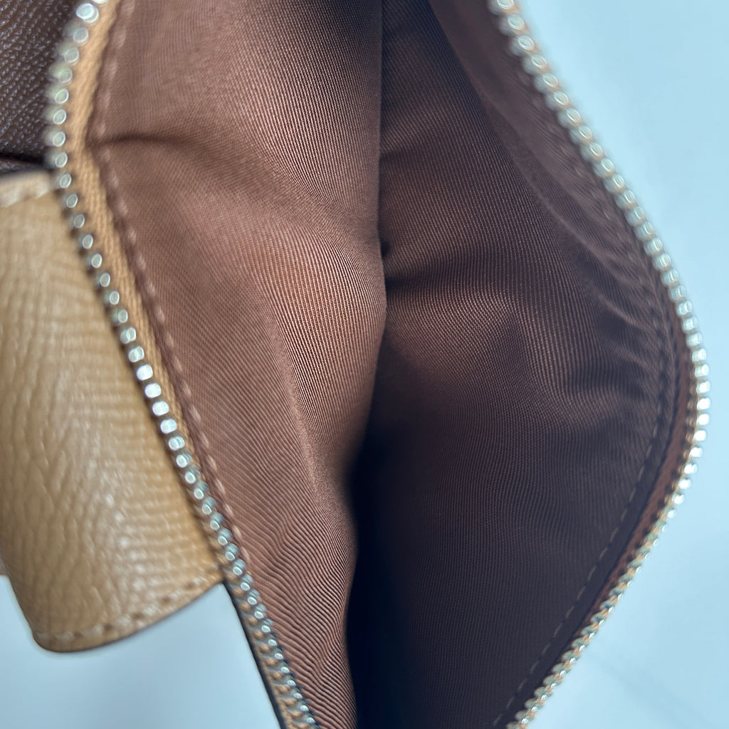Coach Tech Phone Wallet Saddle Tan Crossgrain Leather C0183 Good