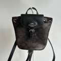 Coach Amelia Brown Black Signature Canvas Leather Convertible Backpack CL458 EX