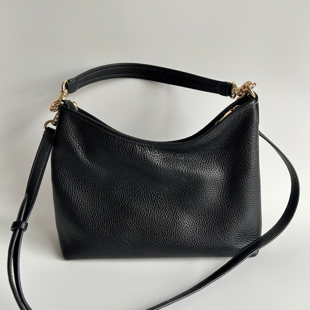 Coach Laurel Black Pebbled Leather Shoulder Bag CR148 Excellent