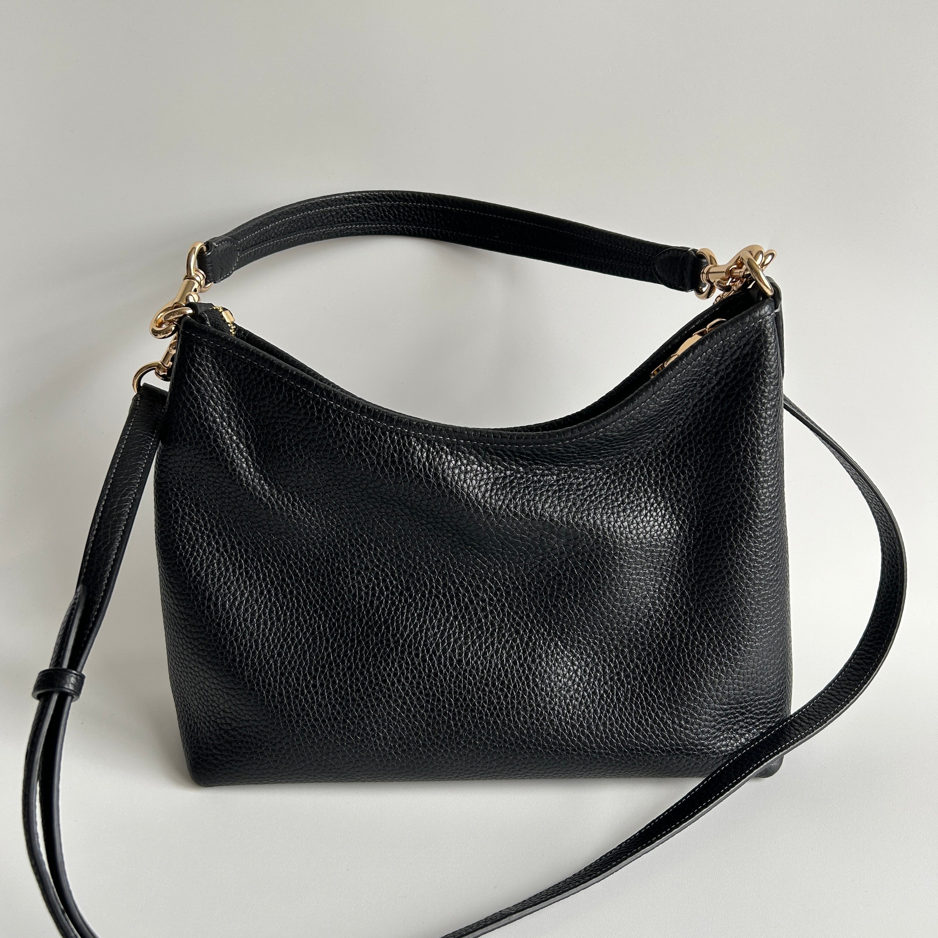 Coach Laurel Black Pebbled Leather Shoulder Bag CR148 Excellent
