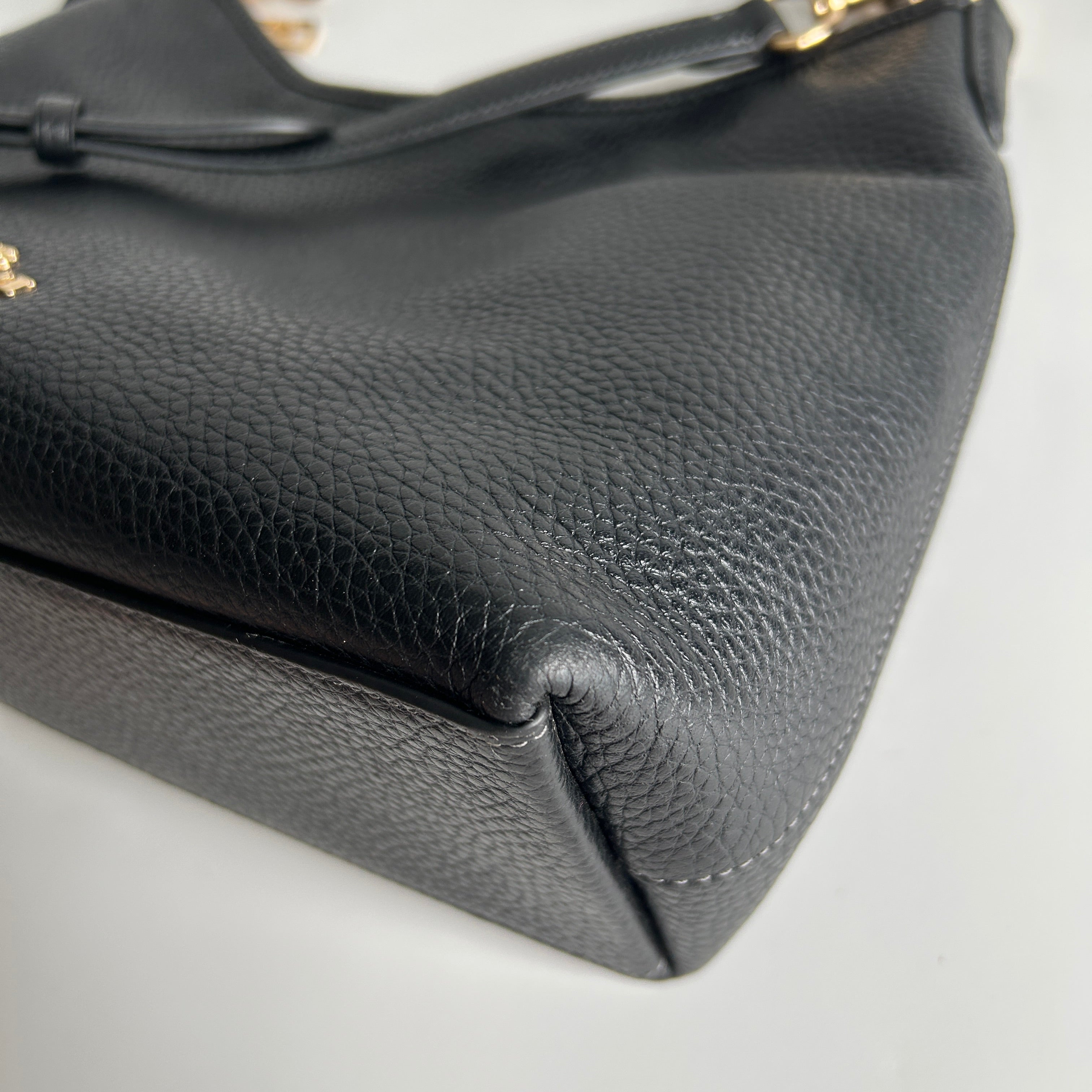 Coach Laurel Black Pebbled Leather Shoulder Bag CR148 Excellent