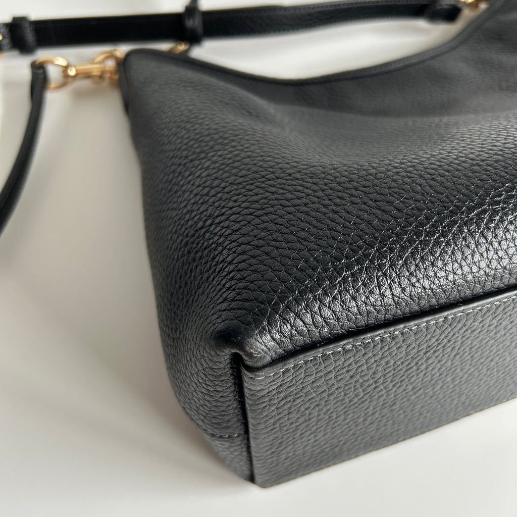 Coach Laurel Black Pebbled Leather Shoulder Bag CR148 Excellent