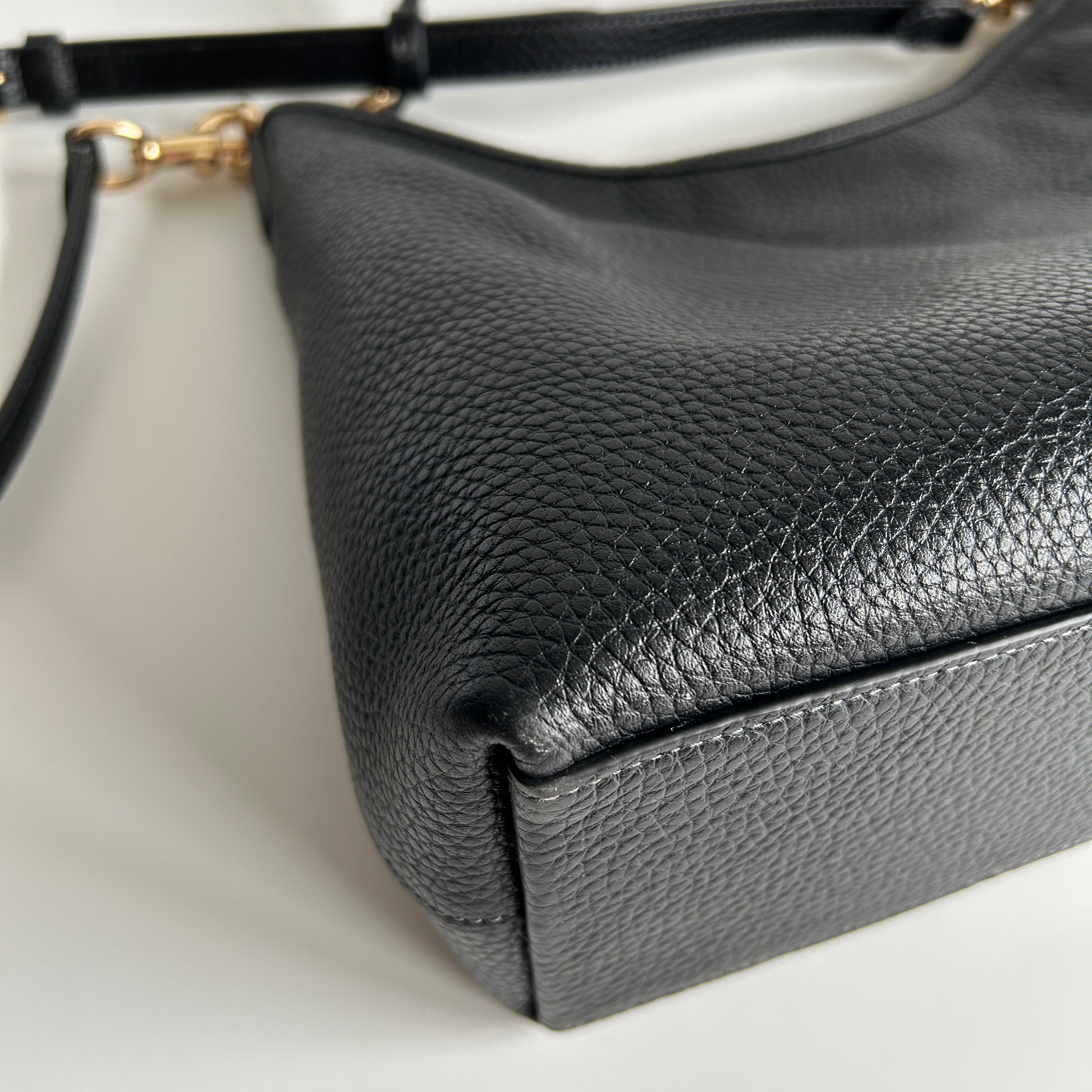 Coach Laurel Black Pebbled Leather Shoulder Bag CR148 Excellent