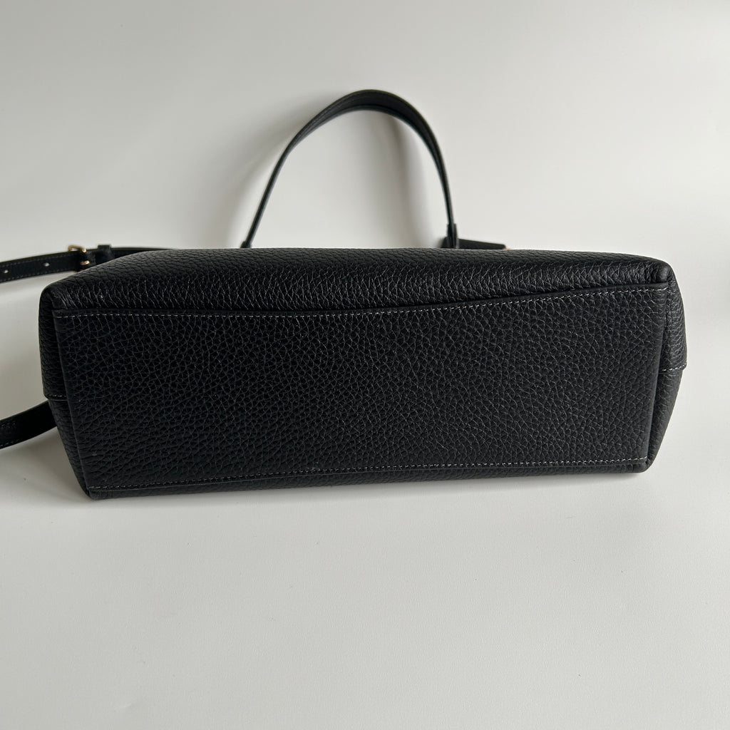 Coach Laurel Black Pebbled Leather Shoulder Bag CR148 Excellent