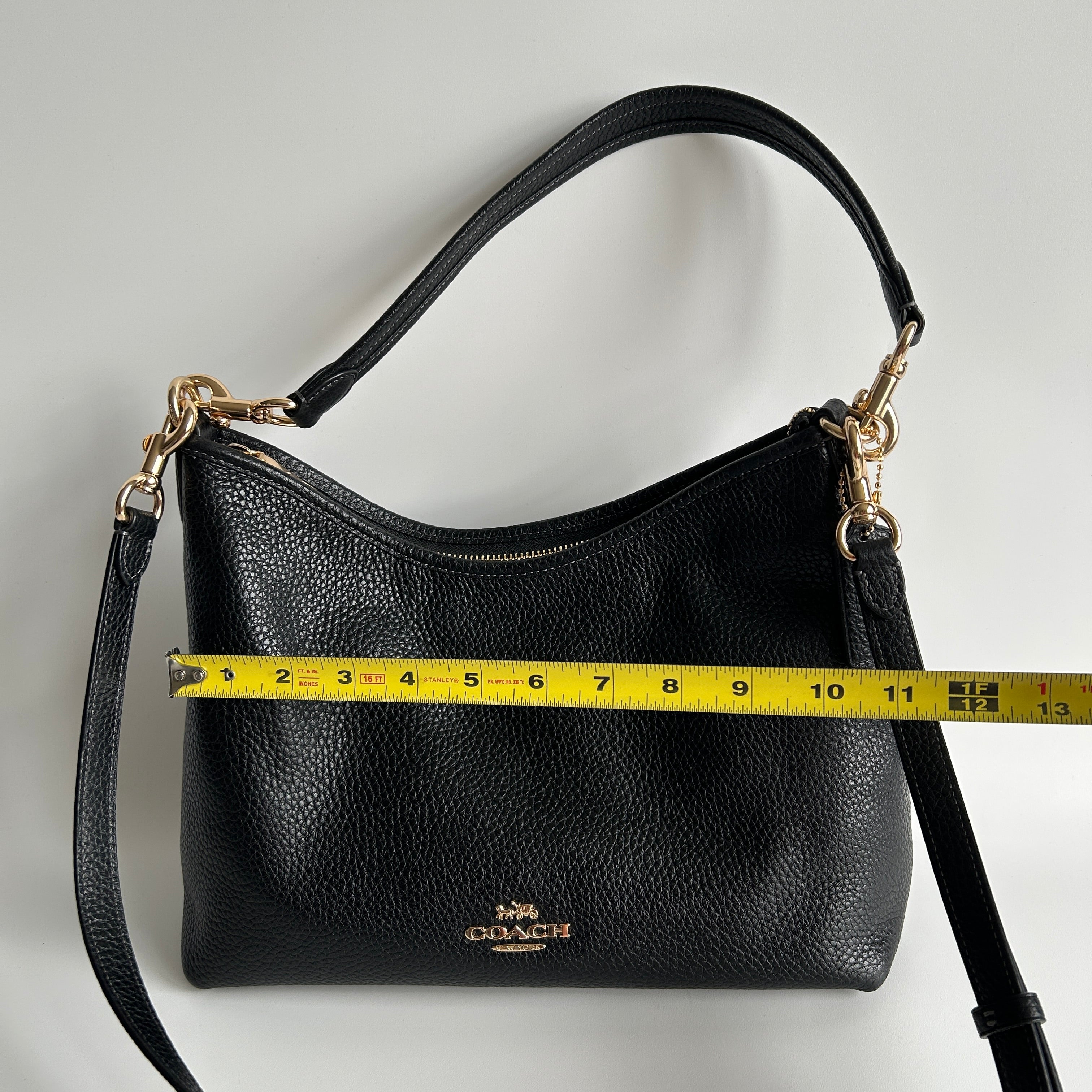 Coach Laurel Black Pebbled Leather Shoulder Bag CR148 Excellent