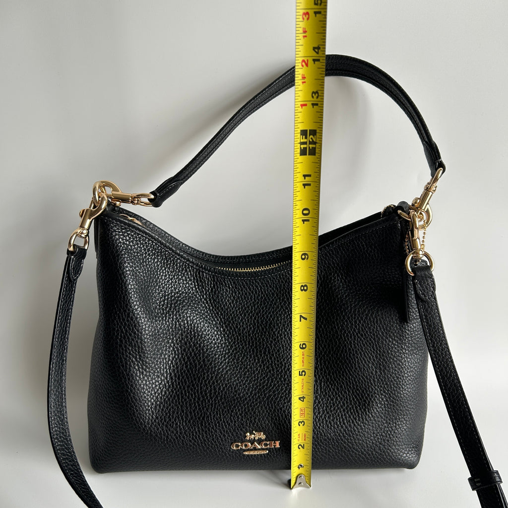 Coach Laurel Black Pebbled Leather Shoulder Bag CR148 Excellent