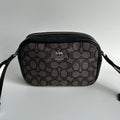 Coach Jamie Camera Bag Charcoal Black Signature Leather Crossbody Excellent