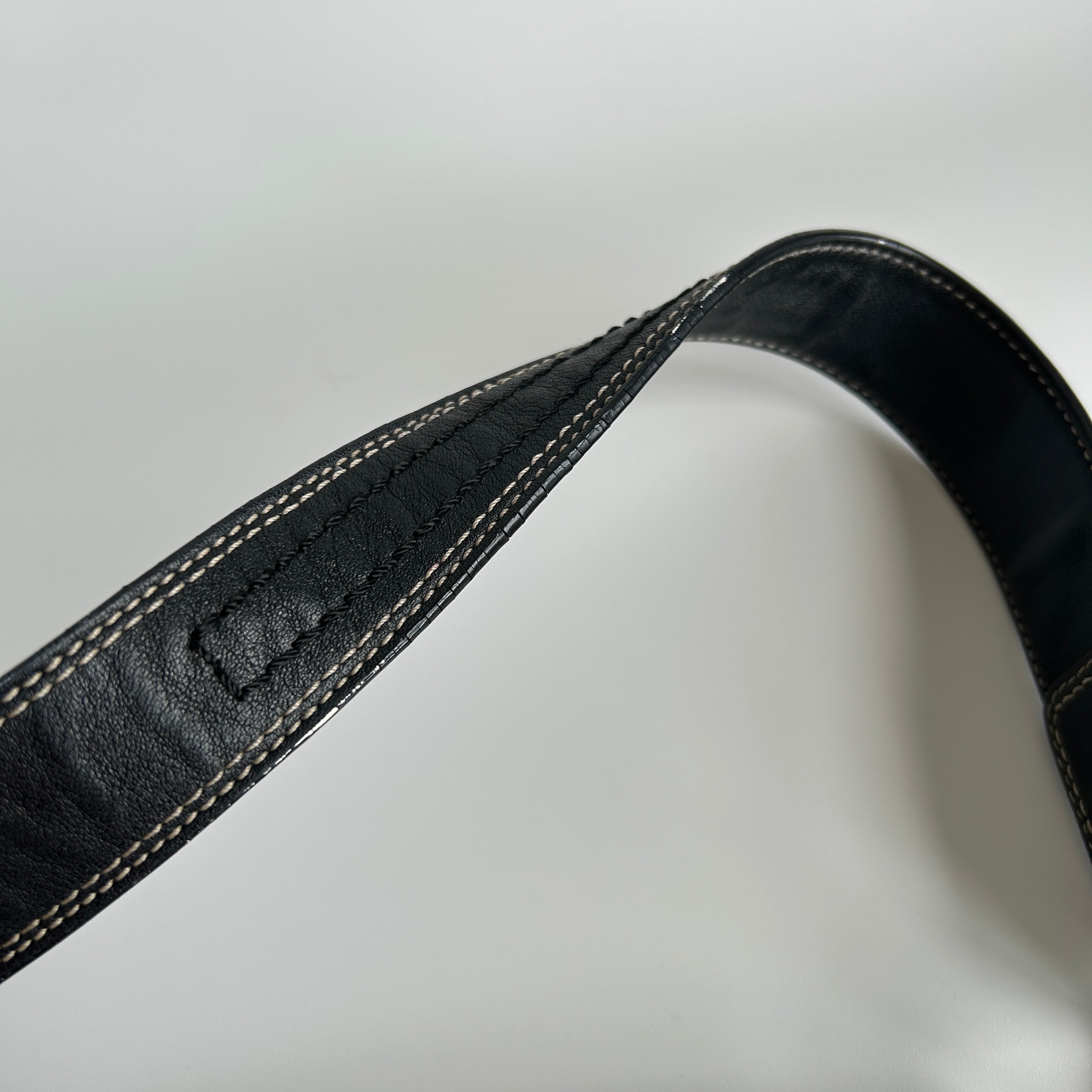 Coach Soho Pleated Flap Black Pebbled Leather Shoulder Bag Good