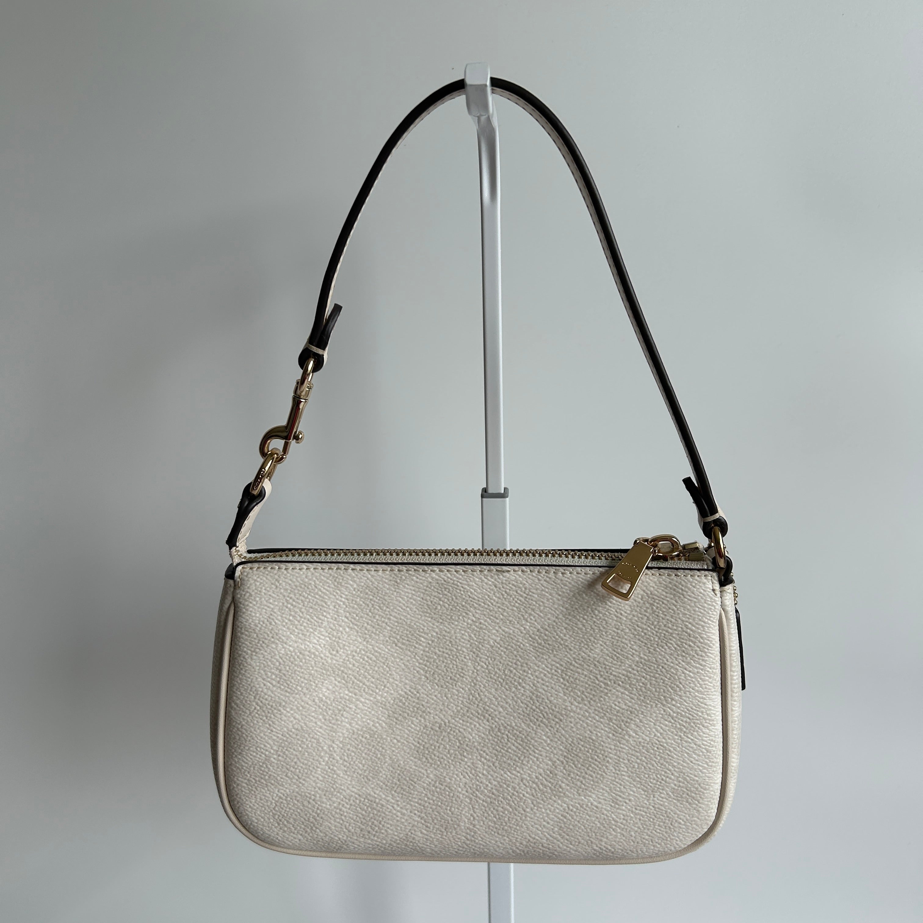 Coach Nolita 19 Chalk White Pebbled Leather Shoulder Bag Excellent