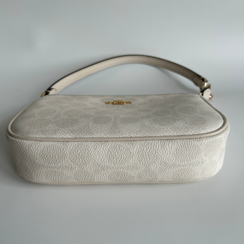 Coach Nolita 19 Chalk White Pebbled Leather Shoulder Bag Excellent