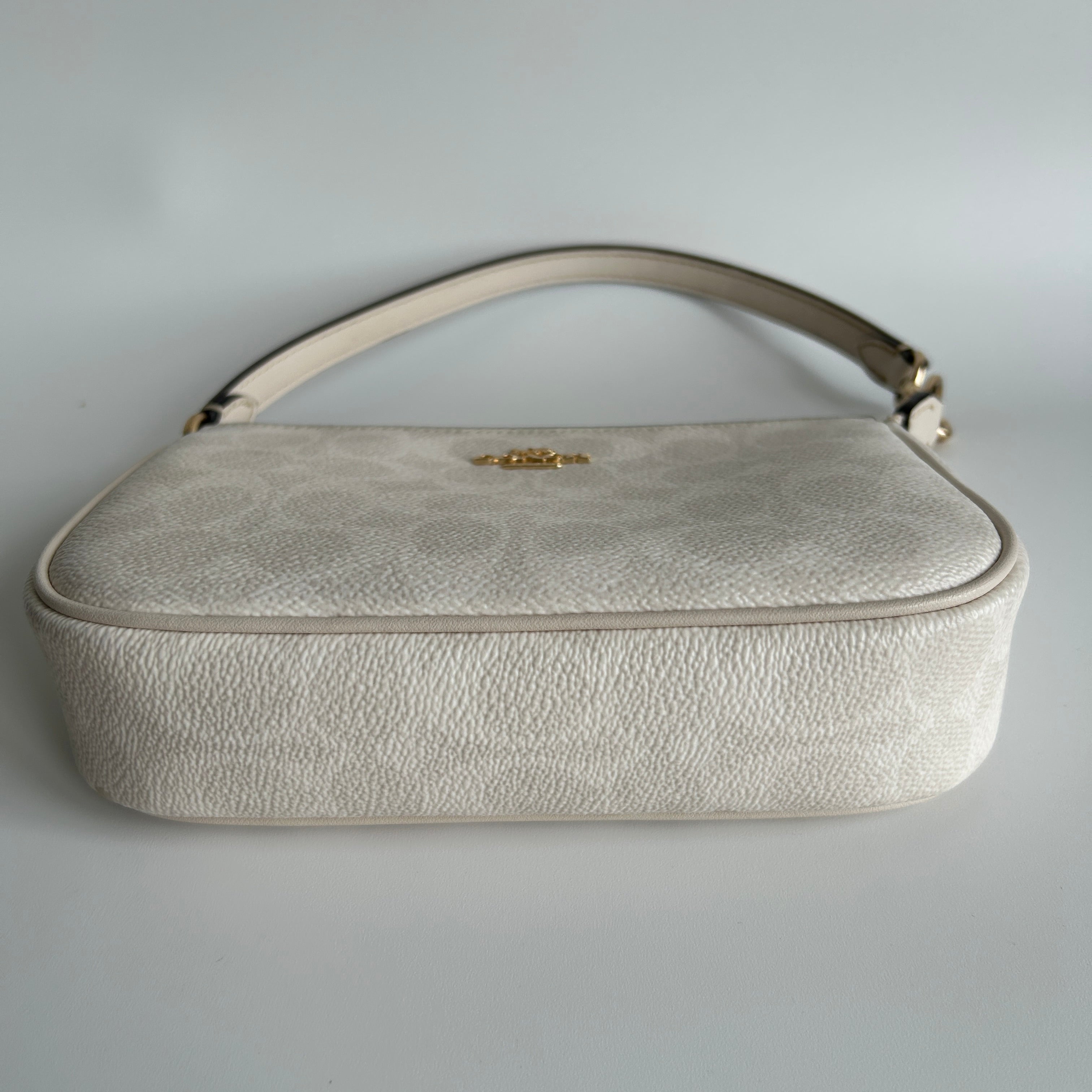 Coach Nolita 19 Chalk White Pebbled Leather Shoulder Bag Excellent