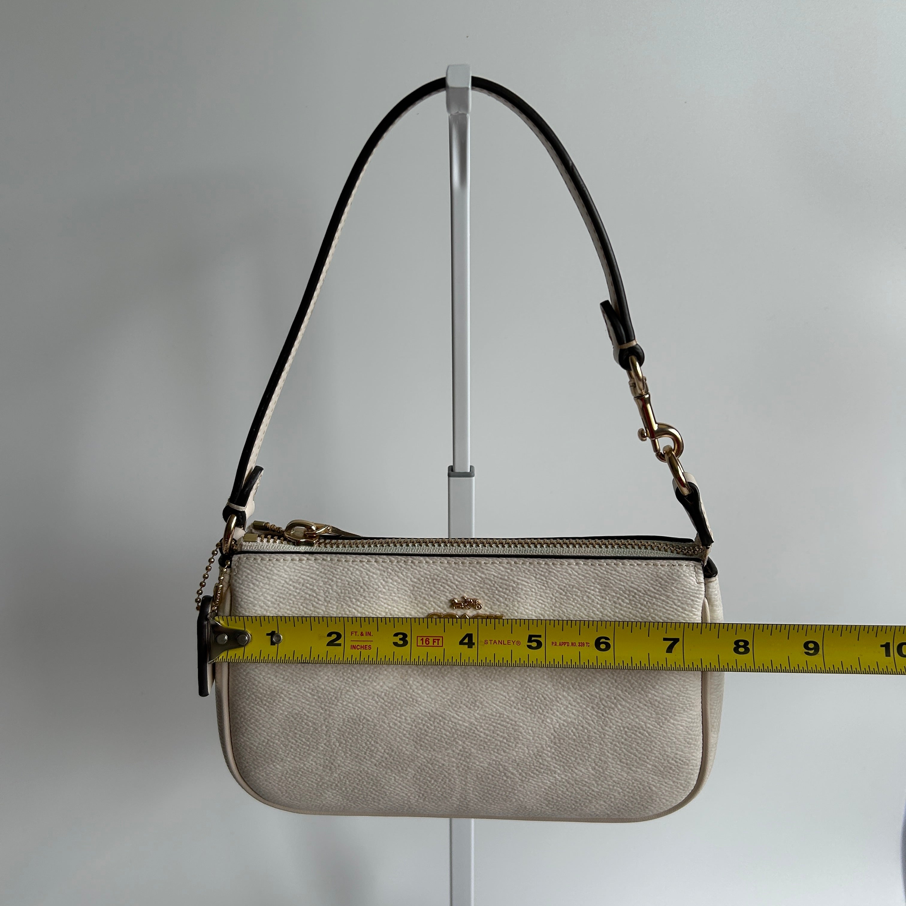 Coach Nolita 19 Chalk White Pebbled Leather Shoulder Bag Excellent