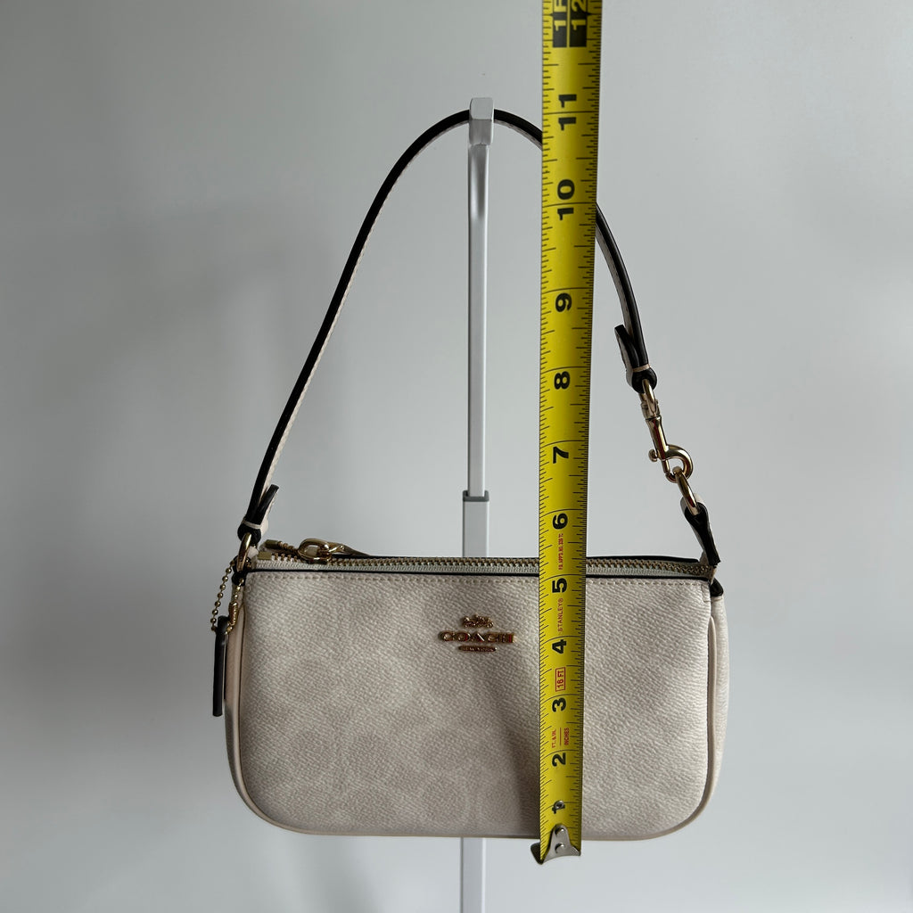 Coach Nolita 19 Chalk White Pebbled Leather Shoulder Bag Excellent