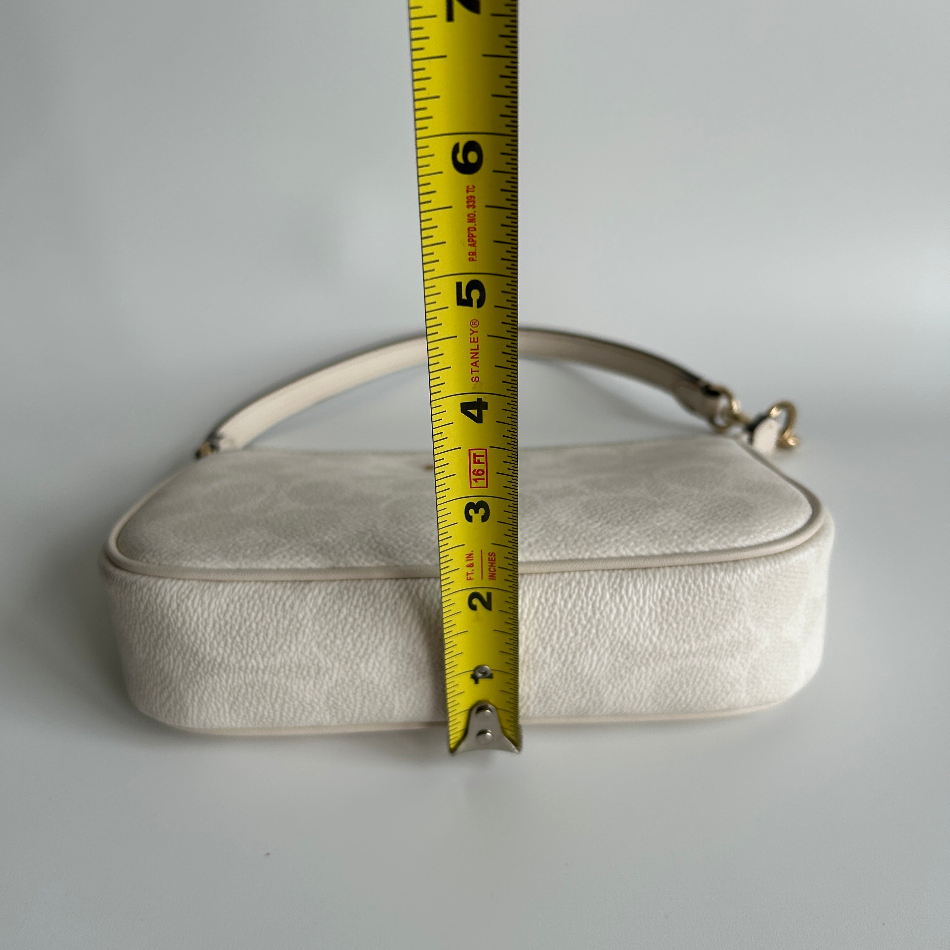 Coach Nolita 19 Chalk White Pebbled Leather Shoulder Bag Excellent