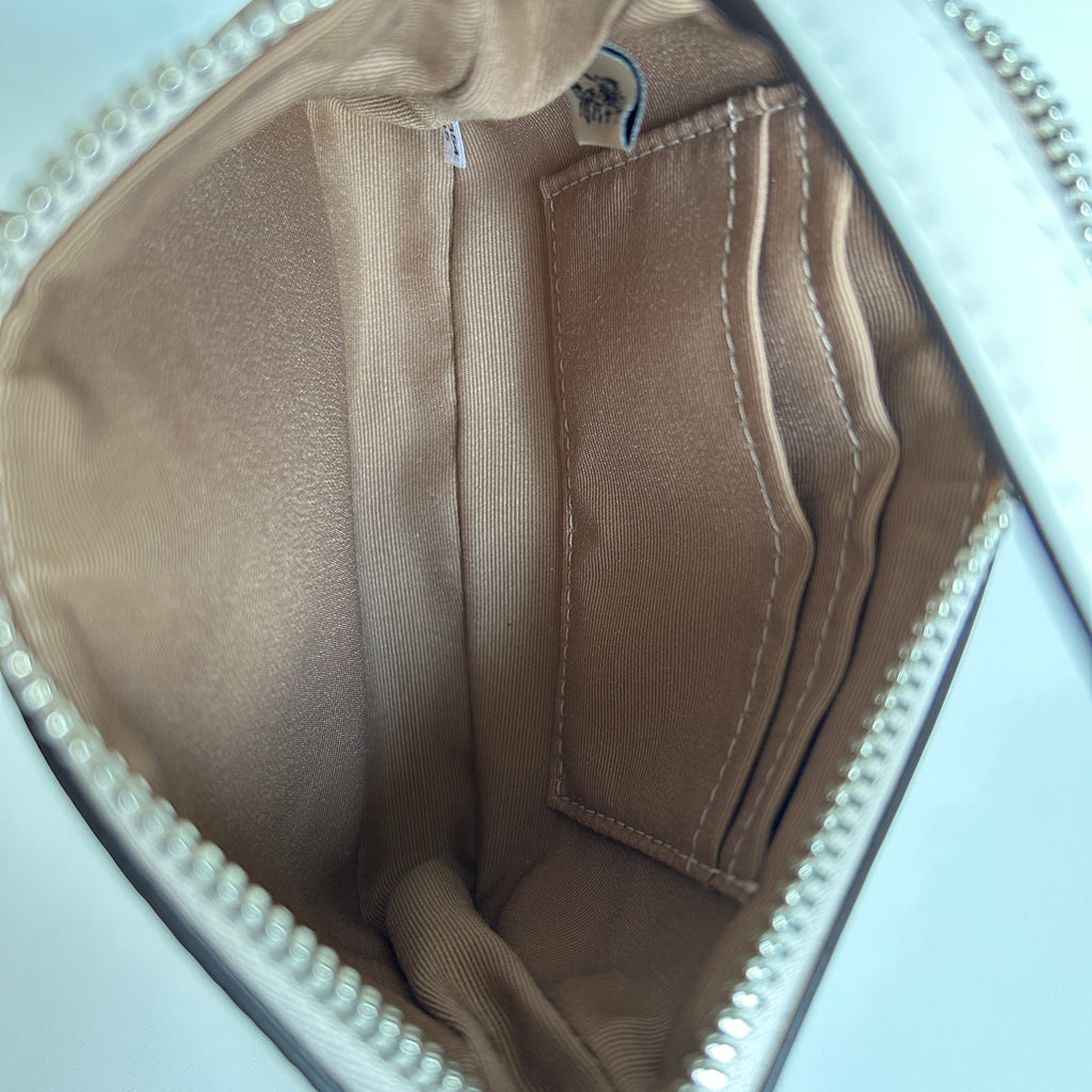 Coach Nolita 15 Chalk White Signature Canvas Wristlet Bag Excellent