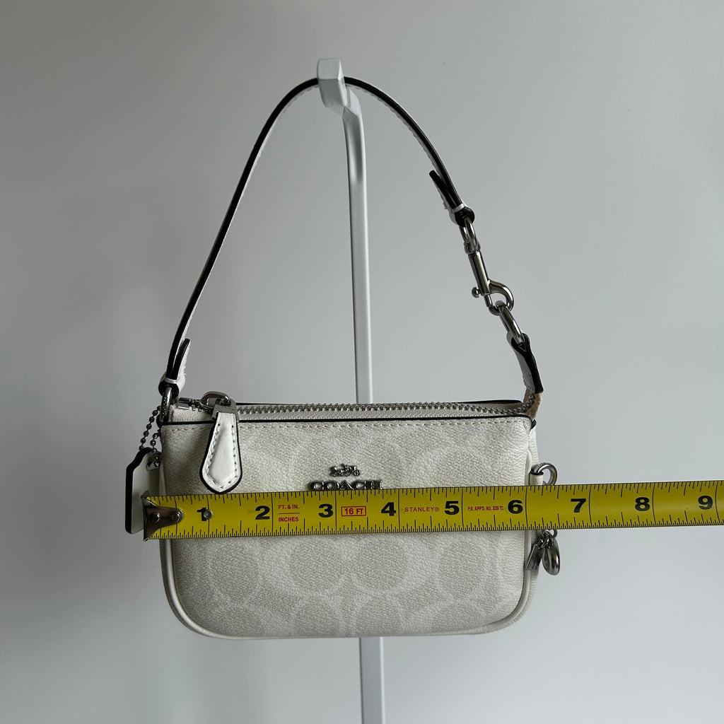 Coach Nolita 15 Chalk White Signature Canvas Wristlet Bag Excellent