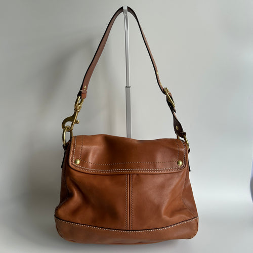 Coach Ali Legacy 10329 Whiskey Brown Leather Shoulder Bag Good