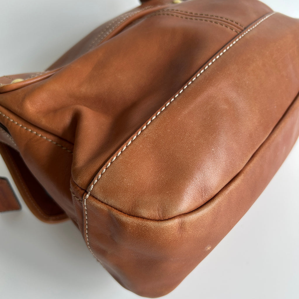 Coach Ali Legacy 10329 Whiskey Brown Leather Shoulder Bag Good