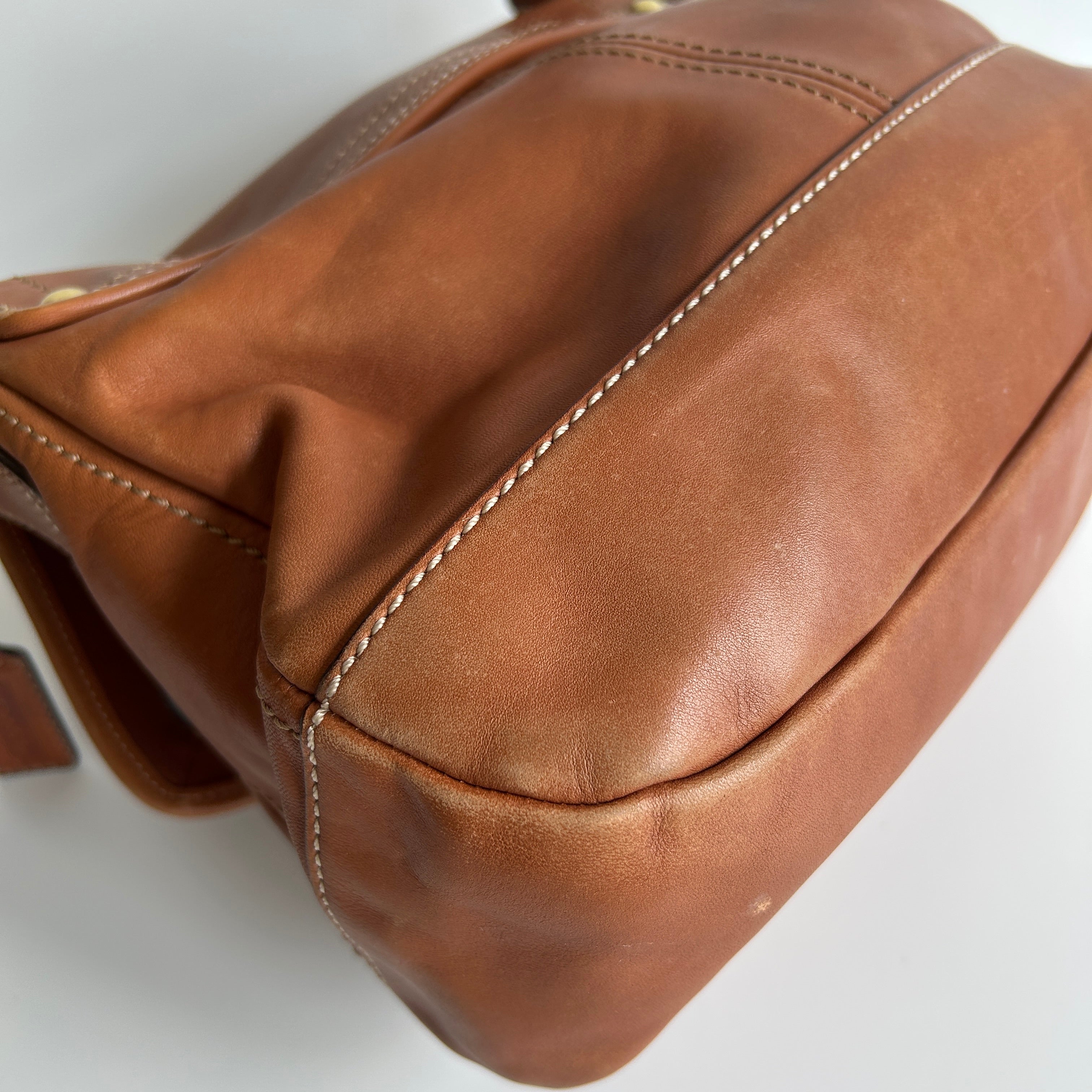 Coach Ali Legacy 10329 Whiskey Brown Leather Shoulder Bag Good