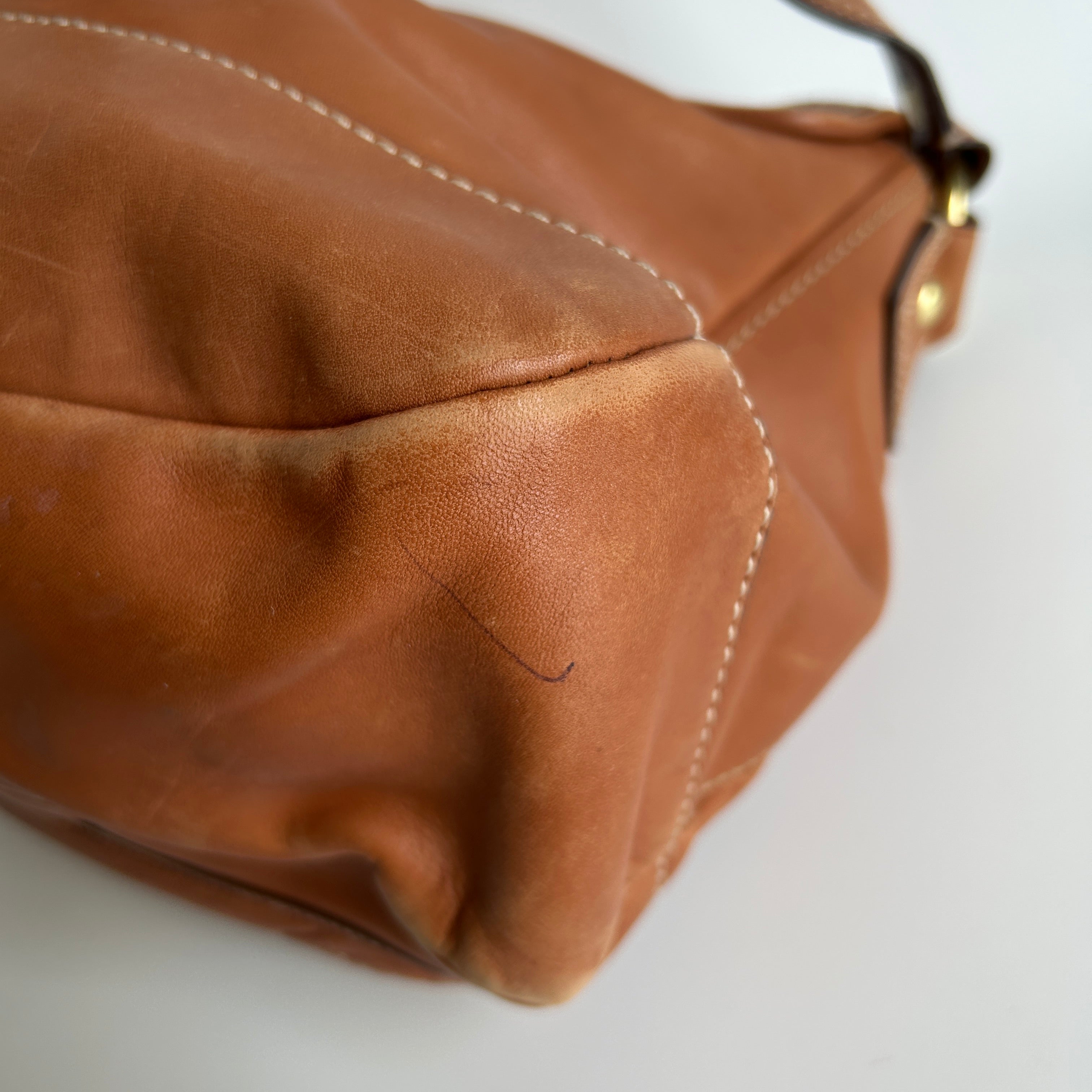 Coach Ali Legacy 10329 Whiskey Brown Leather Shoulder Bag Good
