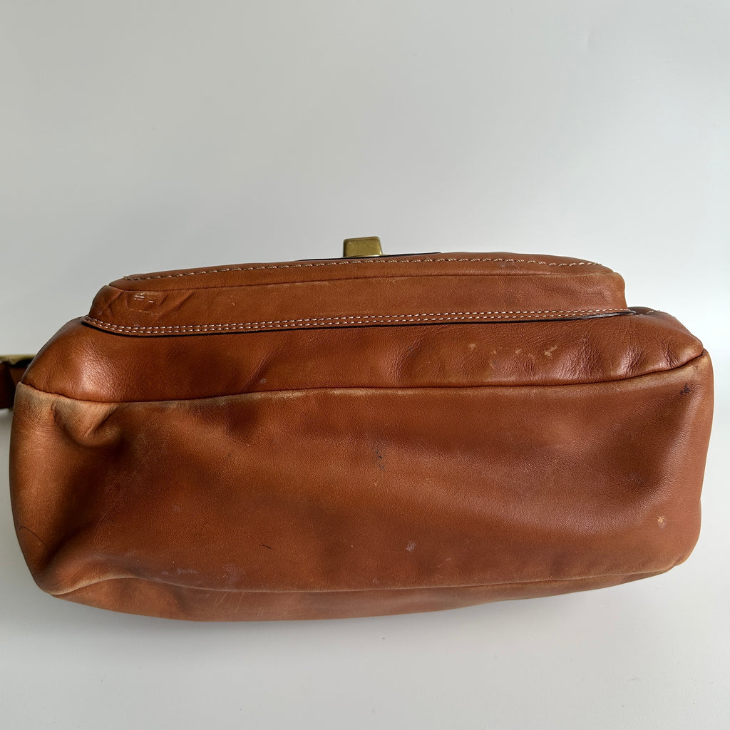 Coach Ali Legacy 10329 Whiskey Brown Leather Shoulder Bag Good