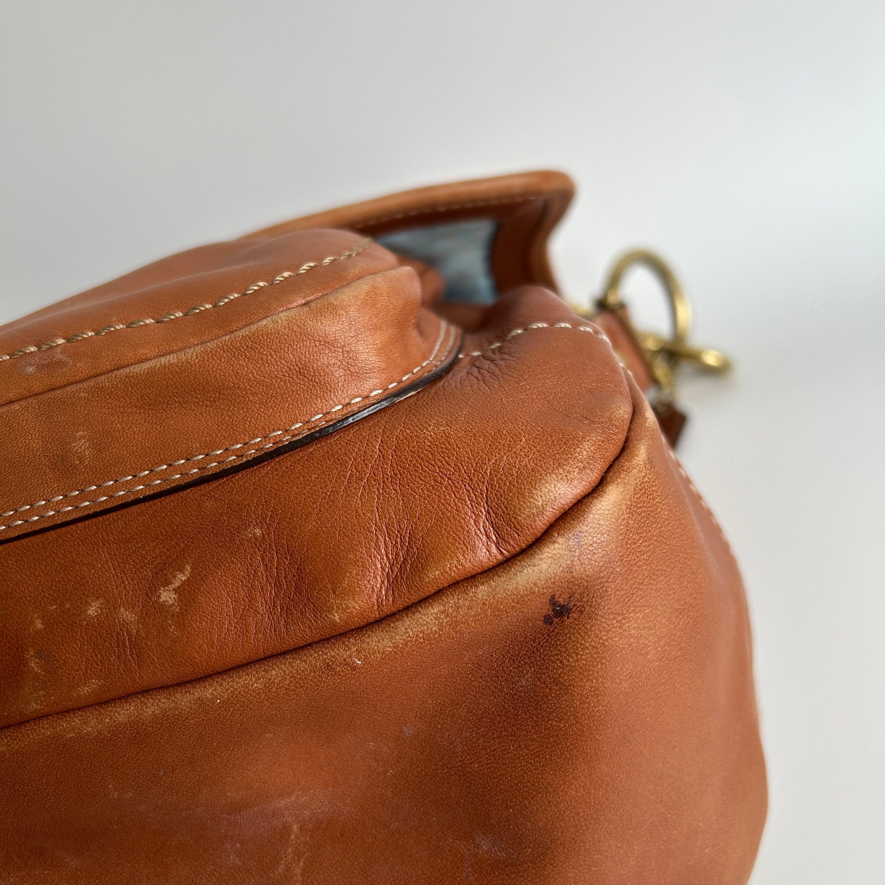 Coach Ali Legacy 10329 Whiskey Brown Leather Shoulder Bag Good