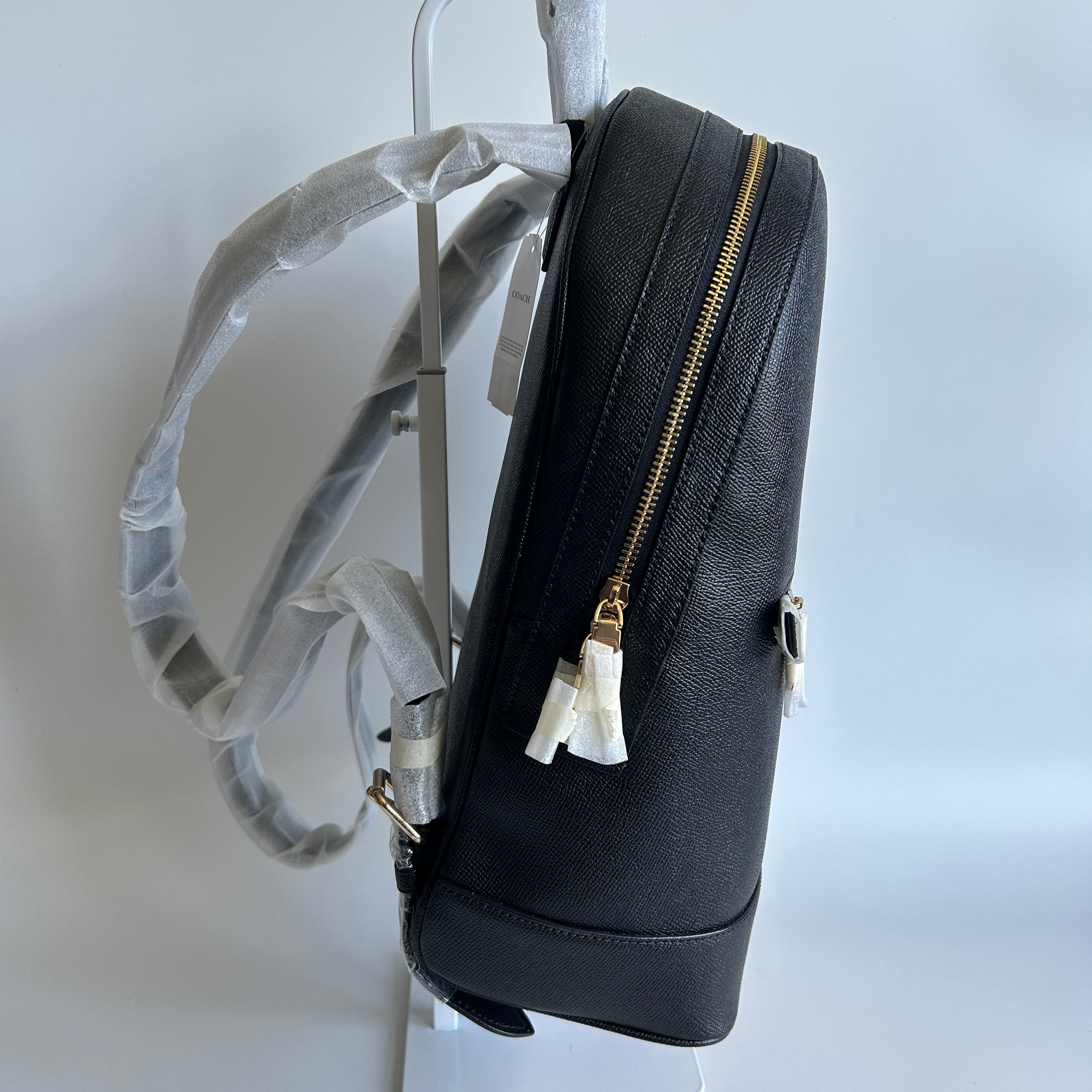 Coach Kenley Black Crossgrain Leather Backpack C5680 NWT