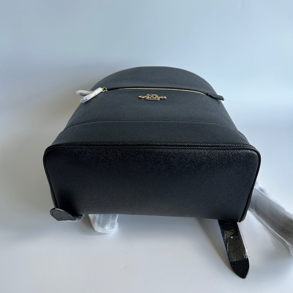 Coach Kenley Black Crossgrain Leather Backpack C5680 NWT