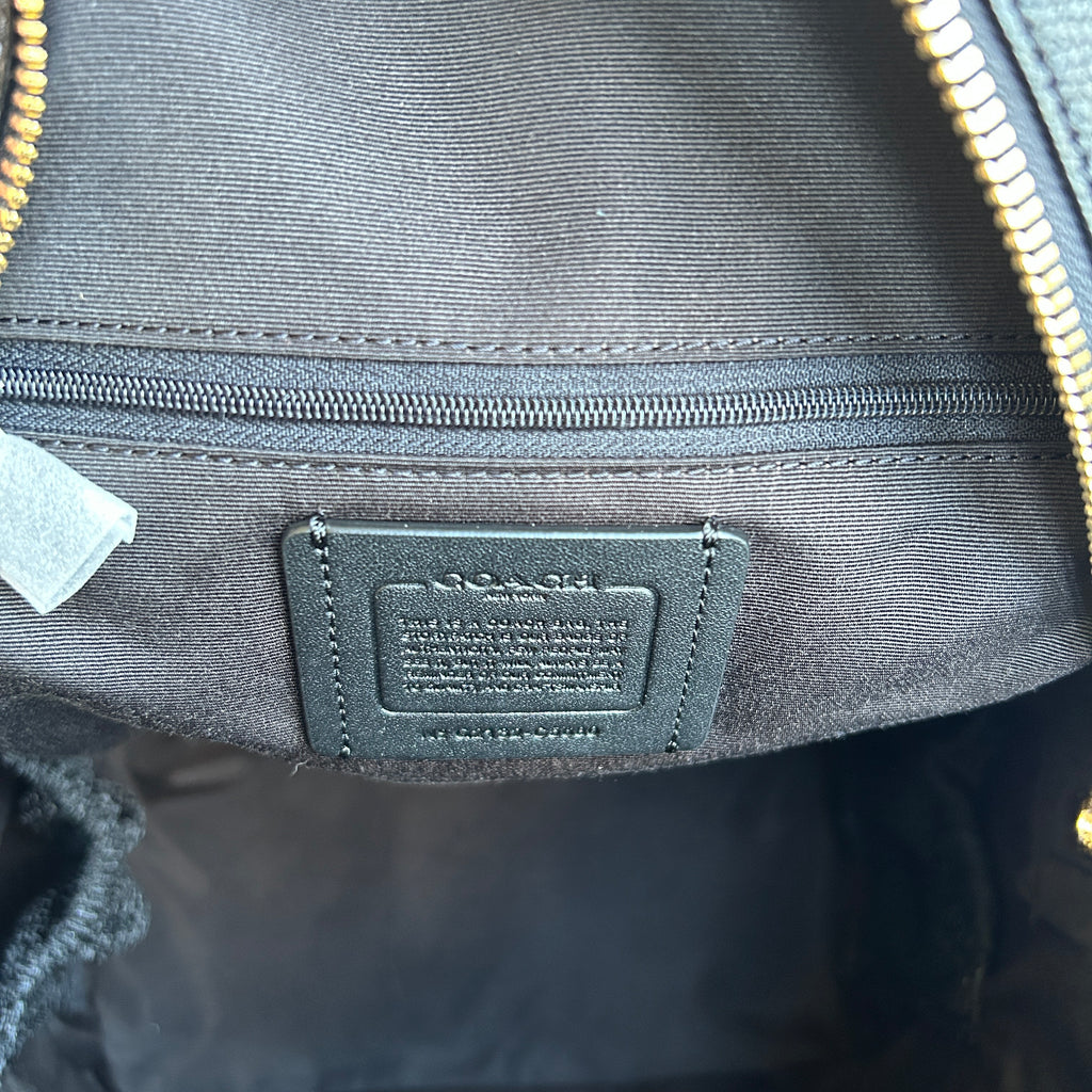Coach Kenley Black Crossgrain Leather Backpack C5680 NWT