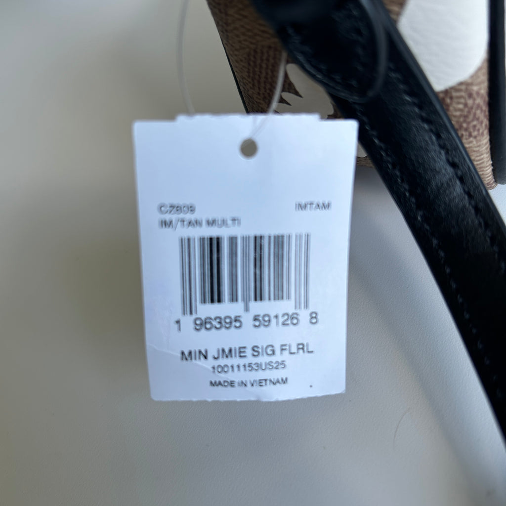Coach Mini Jamie Daisy Tan Multi Signature Canvas Camera Bag NEW