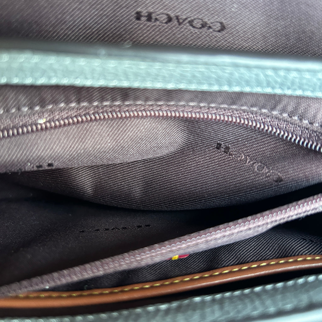 Coach Cassie Crossbody 19 Grey Pebbled Leather Shoulder Bag Good
