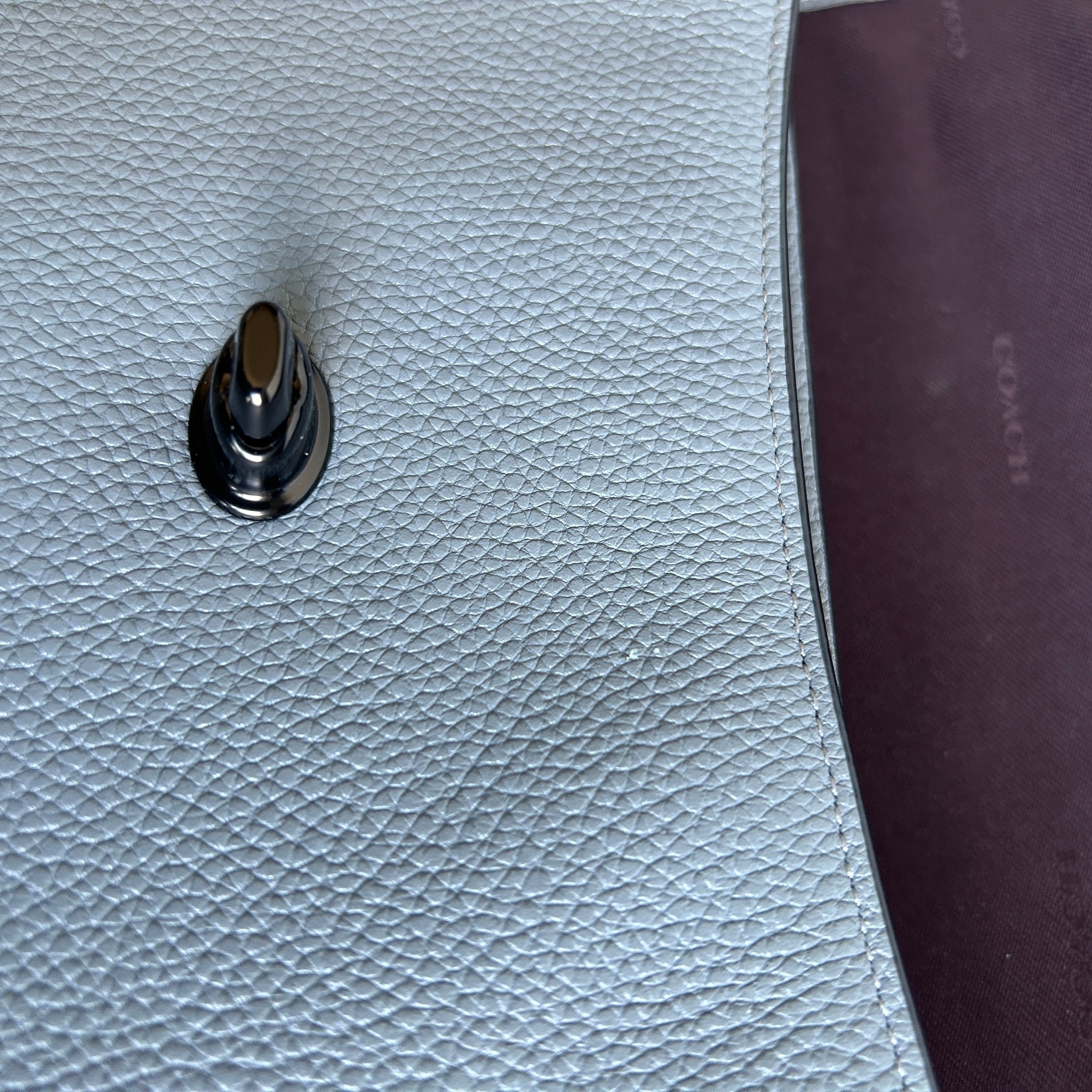 Coach Cassie Crossbody 19 Grey Pebbled Leather Shoulder Bag Good