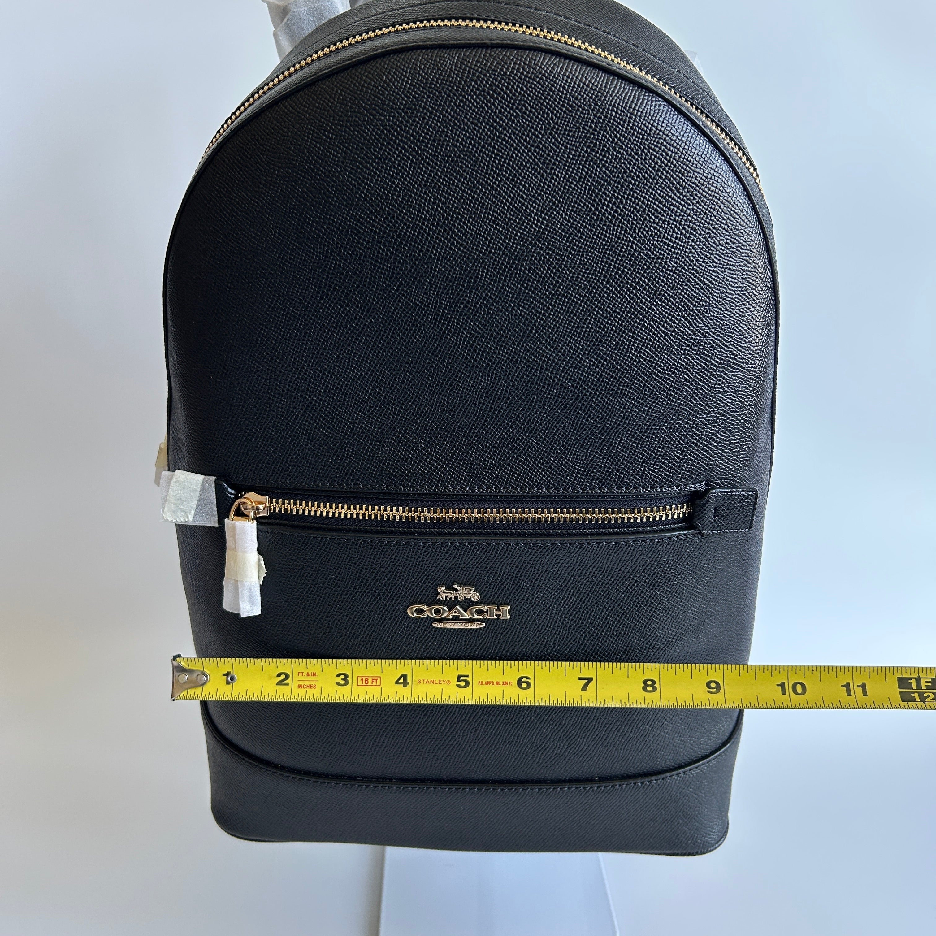 Coach Kenley Black Crossgrain Leather Backpack C5680 NWT