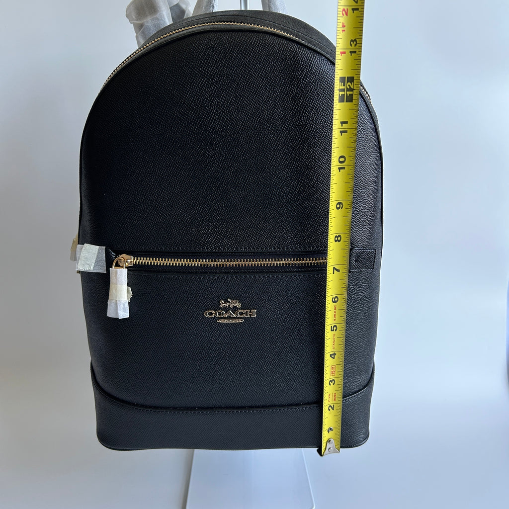 Coach Kenley Black Crossgrain Leather Backpack C5680 NWT