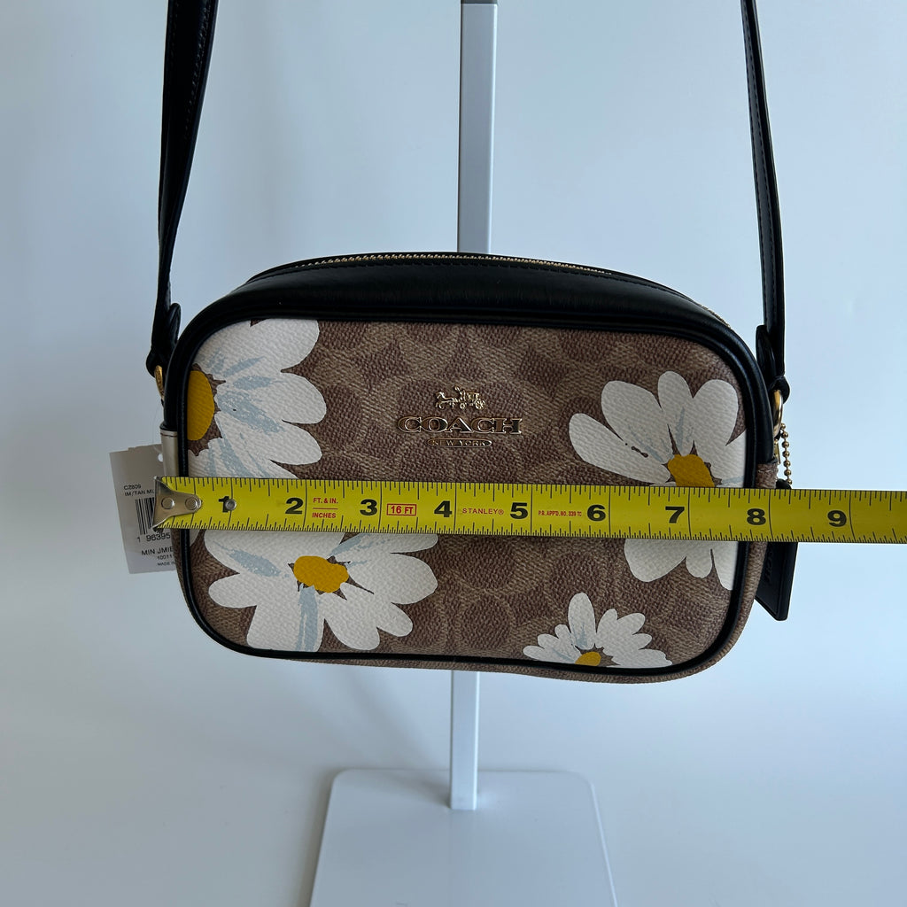 Coach Mini Jamie Daisy Tan Multi Signature Canvas Camera Bag NEW