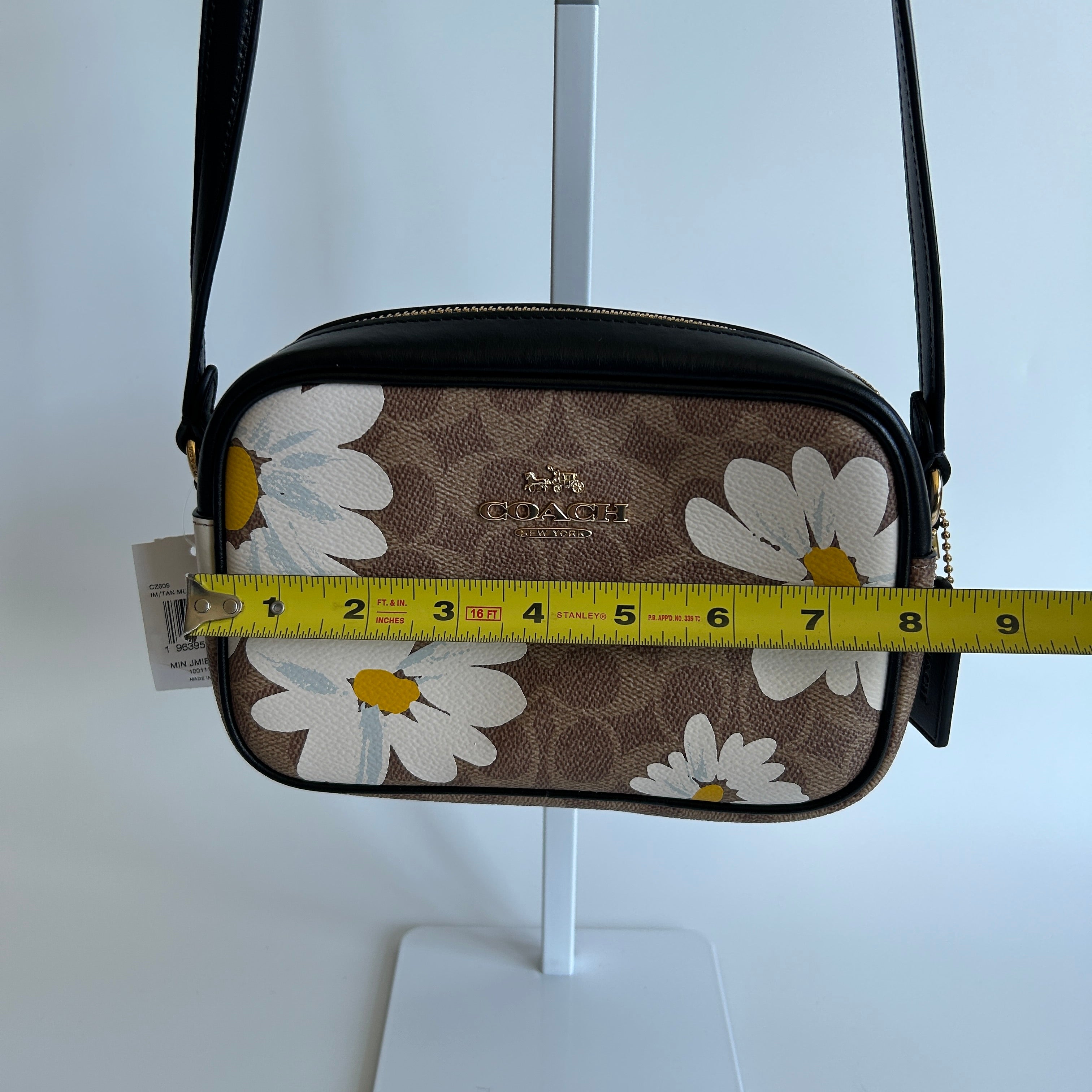 Coach Mini Jamie Daisy Tan Multi Signature Canvas Camera Bag NEW