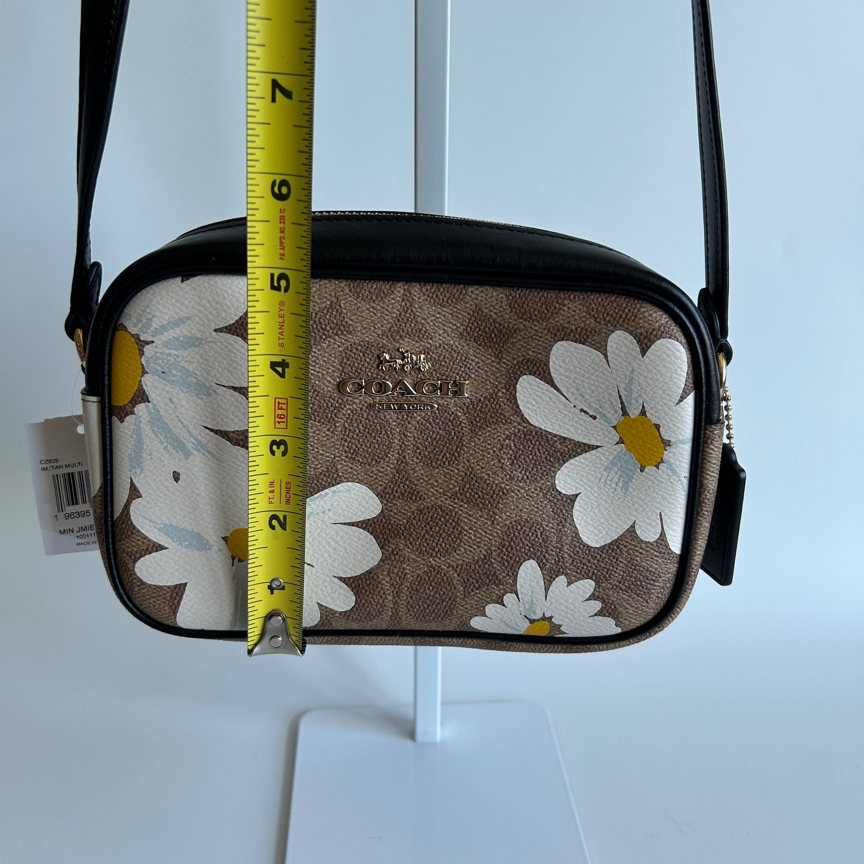 Coach Mini Jamie Daisy Tan Multi Signature Canvas Camera Bag NEW