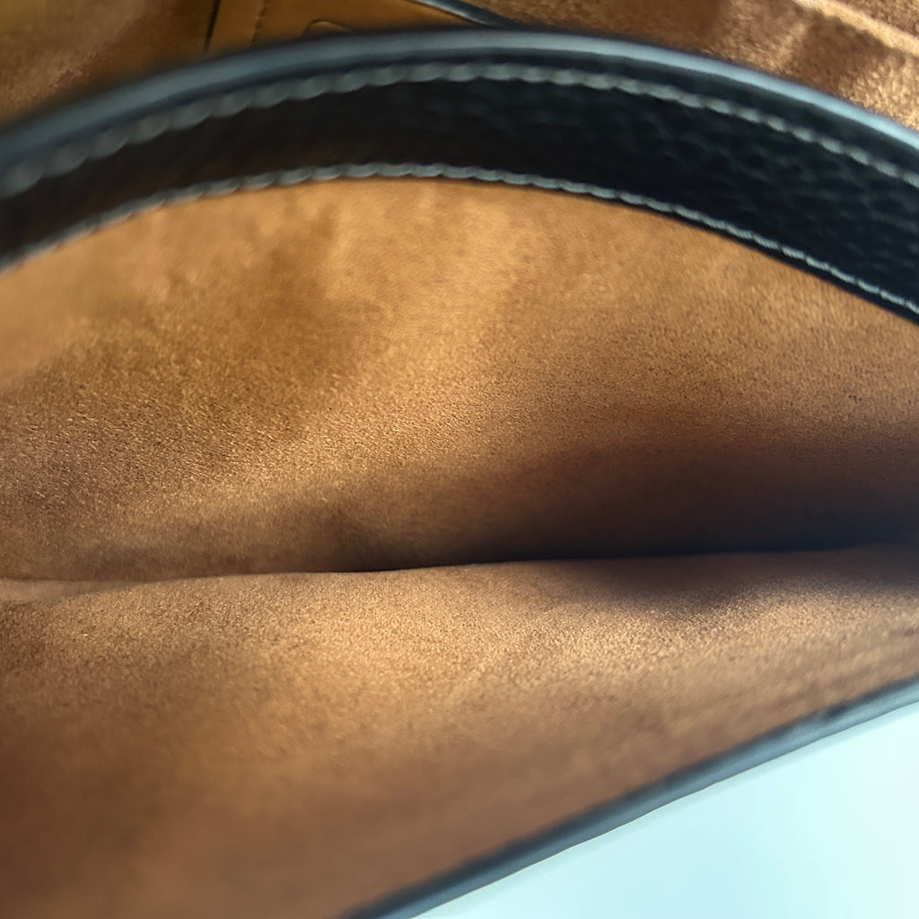 Coach Amelia Black Pebbled Leather Saddle Bag CP107 Excellent