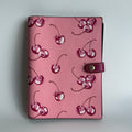 Coach Cherry Print Pink Crossgrain Leather Notebook Cover Excellent