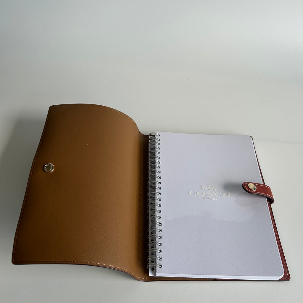 Coach Peanuts Snoopy Khaki Signature Canvas Leather Notebook Excellent