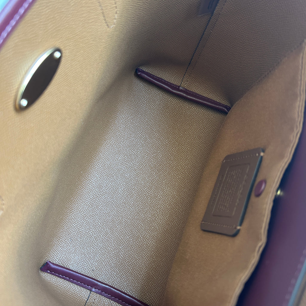 Coach Mini City Tote Chalk White Bow Print Leather Bag CN681 Excellent