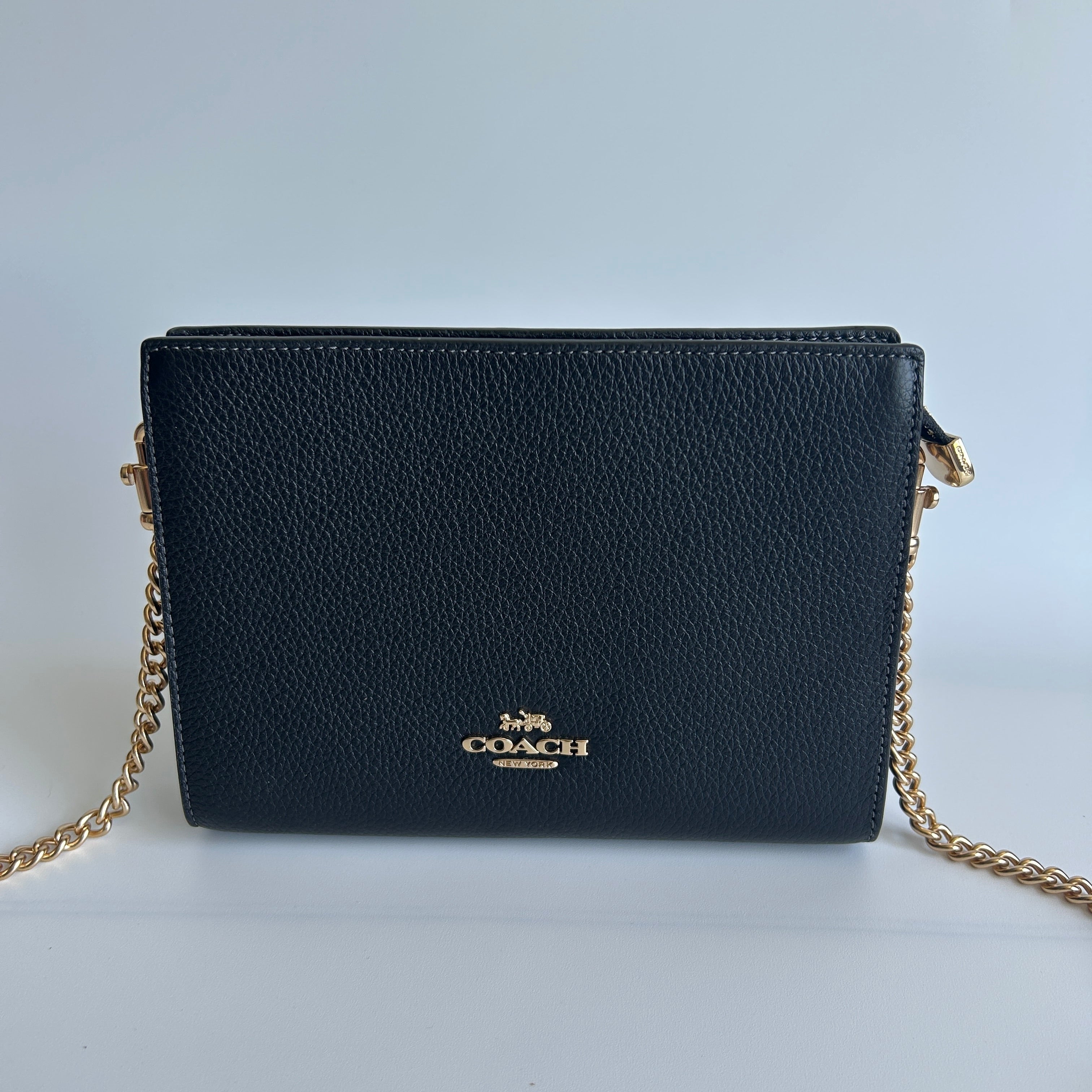 Coach Slim Crossbody CR238 Black Pebbled Leather Bag Excellent