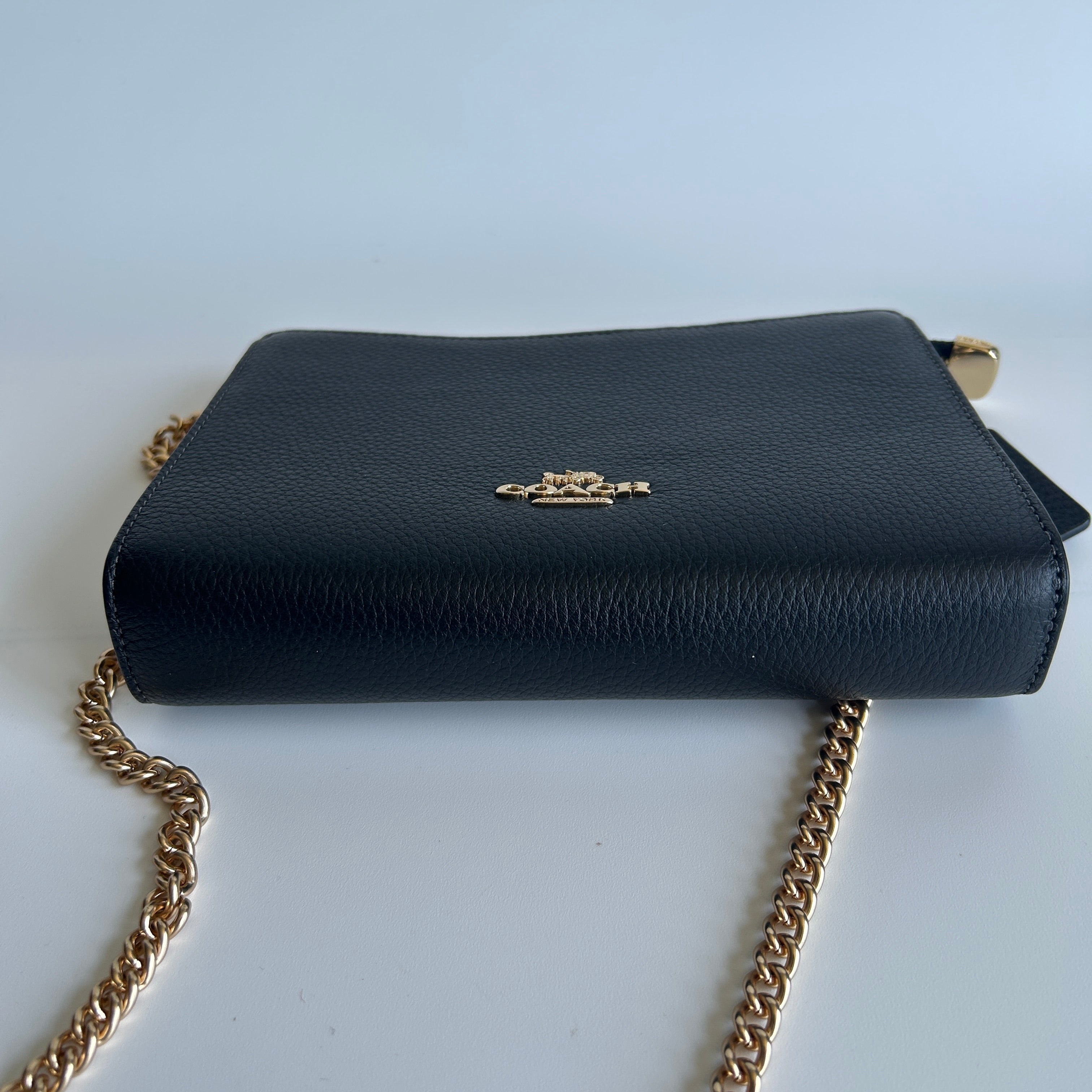 Coach Slim Crossbody CR238 Black Pebbled Leather Bag Excellent