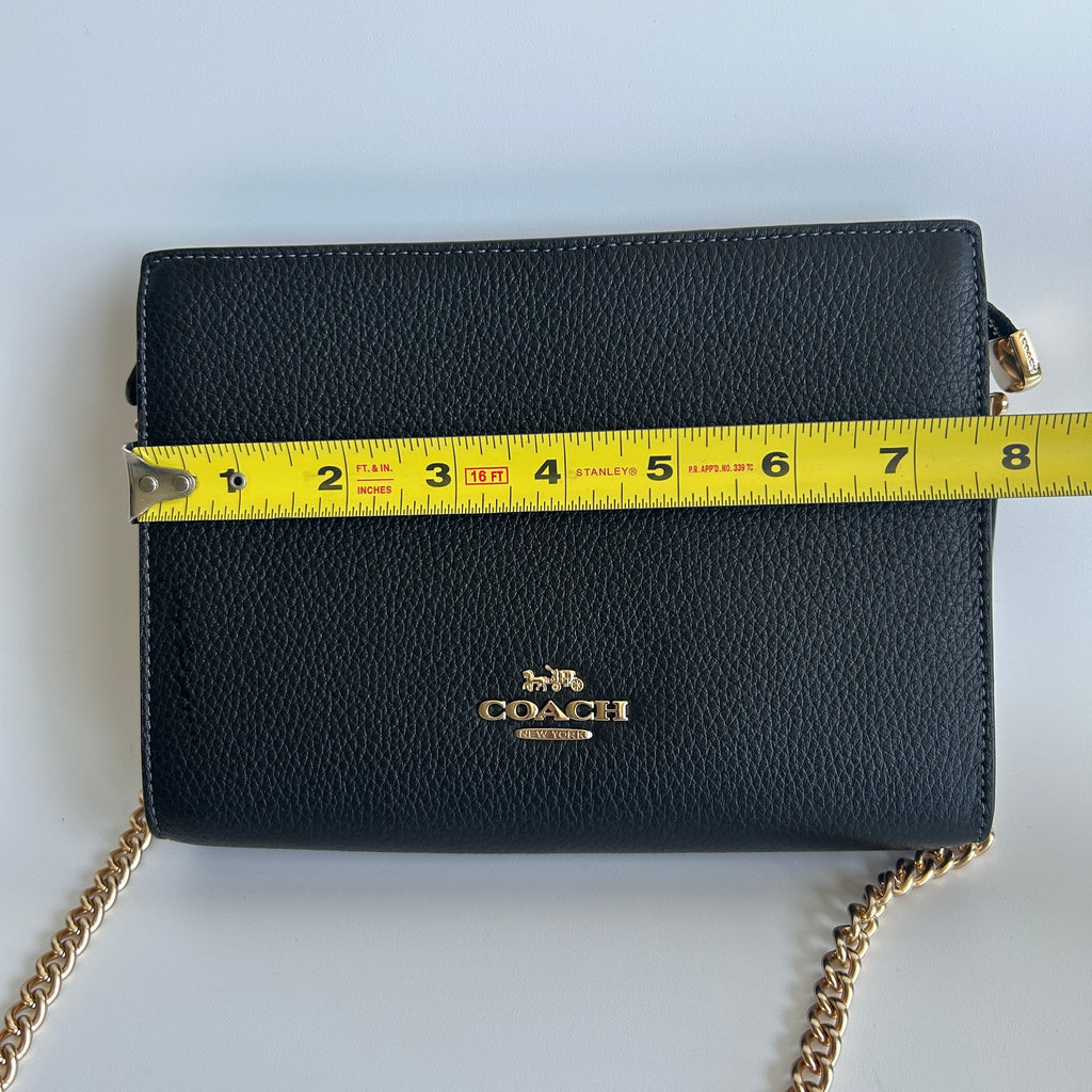 Coach Slim Crossbody CR238 Black Pebbled Leather Bag Excellent