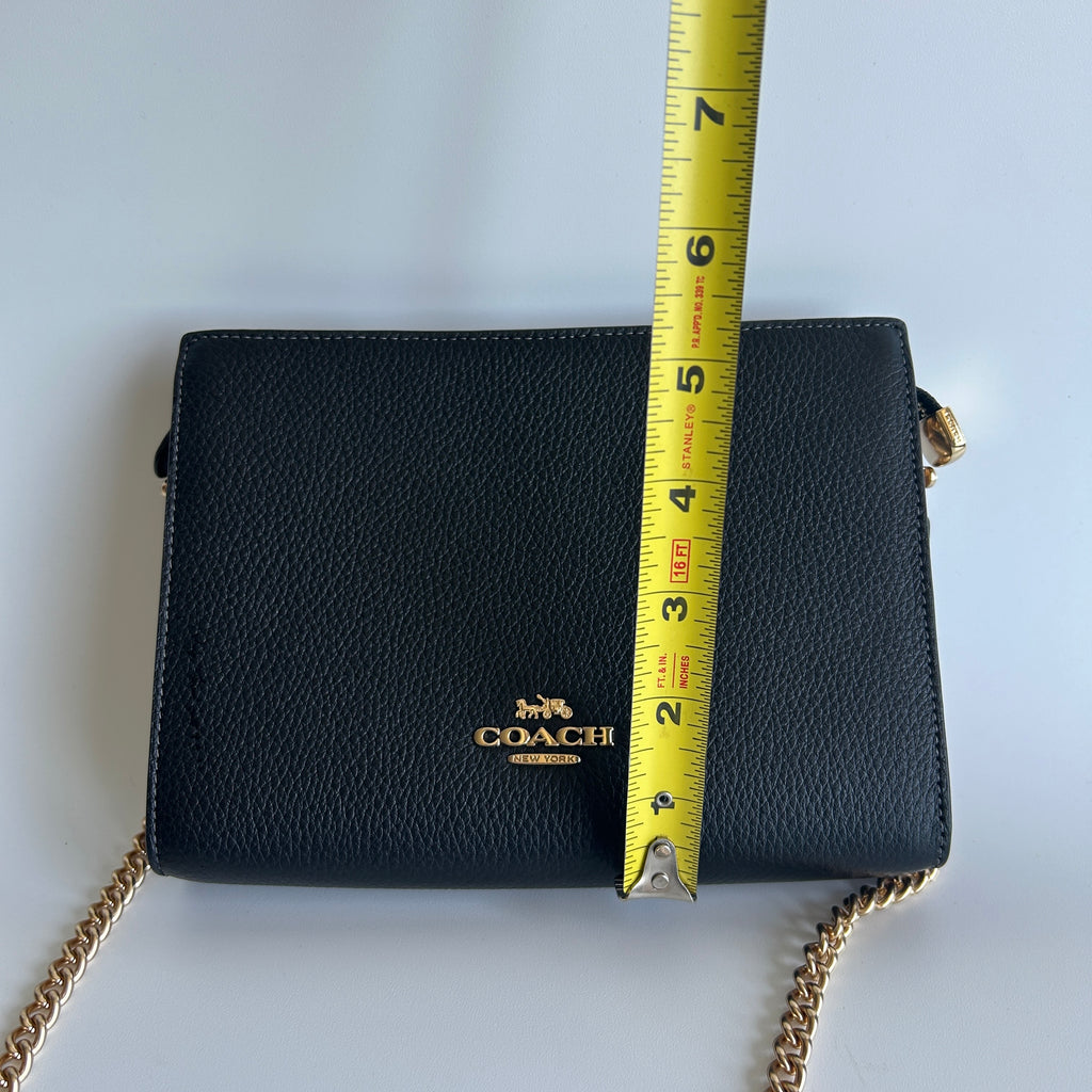 Coach Slim Crossbody CR238 Black Pebbled Leather Bag Excellent