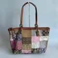 Coach Signature Patchwork Multicolor Mixed Material Tote Bag F11711 Good