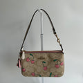 Coach Heart Cherry Nolita 19 Light Khaki Multi Canvas Wristlet NEW